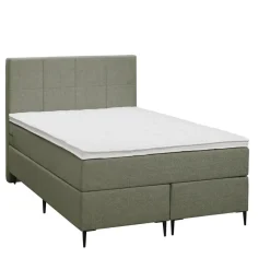 Leen Bakker Boxspring Liv geblokt - groen - 120x200 cm - slanke poot