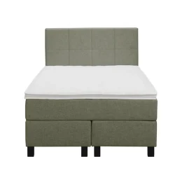 Leen Bakker Boxspring Liv geblokt - groen - 120x200 cm - vierkante poot