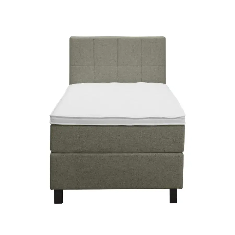 Leen Bakker Boxspring Liv geblokt - groen - 90x200 cm - vierkante poot