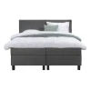 Leen Bakker Boxspring Liv geblokt - grijs - 180x200 cm - vierkante poot
