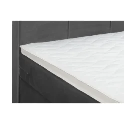 Leen Bakker Boxspring Liv geblokt - grijs - 180x200 cm - vierkante poot