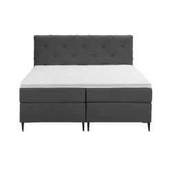 Leen Bakker Boxspring Liv geruit - antraciet - 180x200 cm - slanke poot