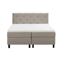 Leen Bakker Boxspring Liv geruit - beige - 160x200 cm - ronde poot