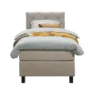 Leen Bakker Boxspring Liv geruit - beige - 90x200 cm - vierkante poot