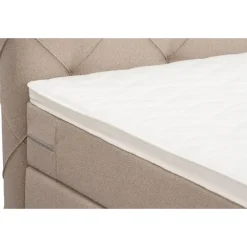 Leen Bakker Boxspring Liv geruit - beige - 90x200 cm - vierkante poot