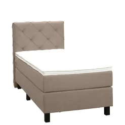 Leen Bakker Boxspring Liv geruit - beige - 90x200 cm - vierkante poot