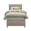 Leen Bakker Boxspring Liv geruit - beige - 90x200 cm - slanke poot