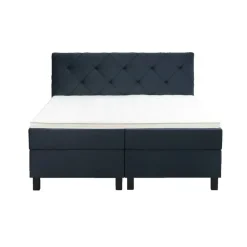 Leen Bakker Boxspring Liv geruit - blauw - 180x200 cm - vierkante poot