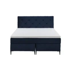 Leen Bakker Boxspring Liv geruit - blauw - 140x200 cm - slanke poot