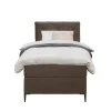 1-Persoons Boxsprings-Leen Bakker Boxspring Liv geruit - bruin - 90x200 cm - slanke poot