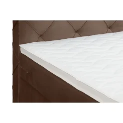 1-Persoons Boxsprings-Leen Bakker Boxspring Liv geruit - bruin - 90x200 cm - vierkante poot