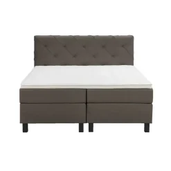 Leen Bakker Boxspring Liv geruit - donkerbruin - 180x200 cm - vierkante poot
