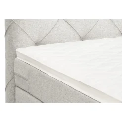1-Persoons Boxsprings-Leen Bakker Boxspring Liv geruit - ecru - 90x200 cm - slanke poot