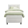 Leen Bakker Boxspring Liv geruit - ecru - 90x200 cm - ronde poot