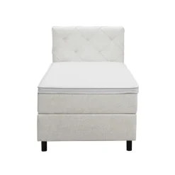 Leen Bakker Boxspring Liv geruit - ecru - 90x200 cm - ronde poot