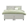 2-Persoons Boxsprings-Leen Bakker Boxspring Liv geruit - ecru - 140x200 cm - ronde poot