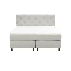 2-Persoons Boxsprings-Leen Bakker Boxspring Liv geruit - ecru - 140x200 cm - ronde poot