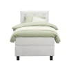 1-Persoons Boxsprings-Leen Bakker Boxspring Liv geruit - ecru - 90x200 cm - vierkante poot