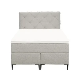 1-Persoons Boxsprings-Leen Bakker Boxspring Liv geruit - ecru - 120x200 cm - slanke poot