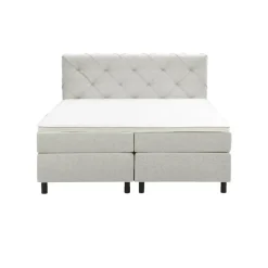 Leen Bakker Boxspring Liv geruit - ecru - 160x200 cm - ronde poot