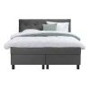Leen Bakker Boxspring Liv geruit - grijs - 140x200 cm - vierkante poot