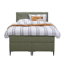 Leen Bakker Boxspring Liv geruit - groen - 120x200 cm - slanke poot