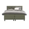 2-Persoons Boxsprings-Leen Bakker Boxspring Liv geruit - groen - 160x200 cm - ronde poot