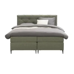 Leen Bakker Boxspring Liv geruit - groen - 180x200 cm - slanke poot