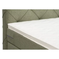 1-Persoons Boxsprings-Leen Bakker Boxspring Liv geruit - groen - 90x200 cm - slanke poot