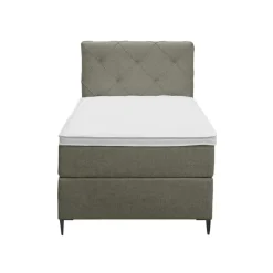 1-Persoons Boxsprings-Leen Bakker Boxspring Liv geruit - groen - 90x200 cm - slanke poot