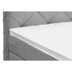 Leen Bakker Boxspring Liv geruit - lichtgrijs - 180x200 cm - slanke poot