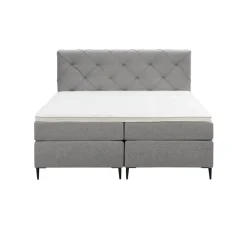 Leen Bakker Boxspring Liv geruit - lichtgrijs - 160x200 cm - slanke poot