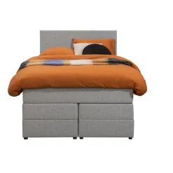 1-Persoons Boxsprings-Leen Bakker Boxspring met opbergruimte Liv egaal - lichtgrijs - 120x200 cm