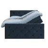 2-Persoons Boxsprings-Leen Bakker Boxspring met opbergruimte en voetbord Liv geruit - blauw - 180x200cm