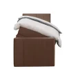 1-Persoons Boxsprings-Leen Bakker Boxspring met opbergruimte en voetbord Liv geblokt - bruin - 90x200cm