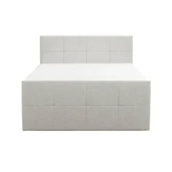 2-Persoons Boxsprings-Leen Bakker Boxspring met opbergruimte en voetbord Liv geblokt - ecru - 140x200cm