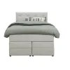 Leen Bakker Boxspring met opbergruimte Liv geruit - ecru - 120x200 cm