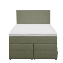 Leen Bakker Boxspring met opbergruimte Liv egaal - groen - 120x200 cm