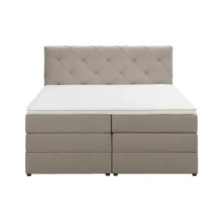 2-Persoons Boxsprings-Leen Bakker Boxspring met opbergruimte Liv geruit - beige - 160x200 cm