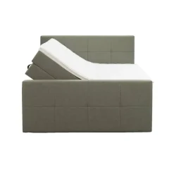 Leen Bakker Boxspring met opbergruimte en voetbord Liv geblokt - groen - 160x200cm
