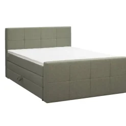 Leen Bakker Boxspring met opbergruimte en voetbord Liv geblokt - groen - 160x200cm