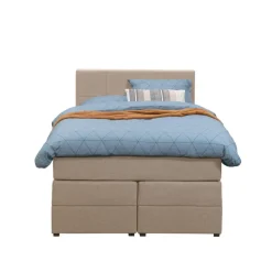 1-Persoons Boxsprings-Leen Bakker Boxspring met opbergruimte Liv geblokt - beige - 120x200 cm