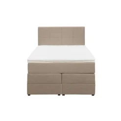 1-Persoons Boxsprings-Leen Bakker Boxspring met opbergruimte Liv geblokt - beige - 120x200 cm