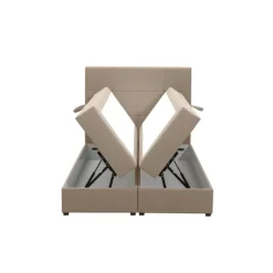 1-Persoons Boxsprings-Leen Bakker Boxspring met opbergruimte Liv geblokt - beige - 120x200 cm