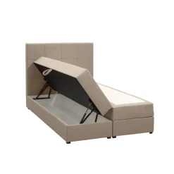 1-Persoons Boxsprings-Leen Bakker Boxspring met opbergruimte Liv geblokt - beige - 120x200 cm