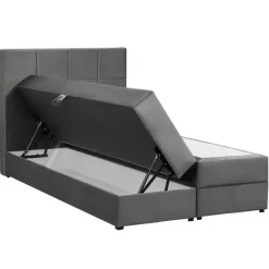 1-Persoons Boxsprings-Leen Bakker Boxspring met opbergruimte Liv geblokt - grijs - 120x200 cm