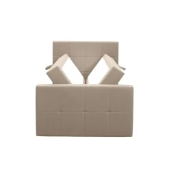Leen Bakker Boxspring met opbergruimte en voetbord Liv geblokt - beige - 120x200cm