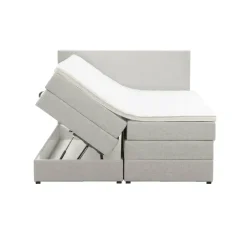 2-Persoons Boxsprings-Leen Bakker Boxspring met opbergruimte Liv egaal - ecru - 160x200 cm