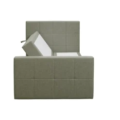 1-Persoons Boxsprings-Leen Bakker Boxspring met opbergruimte en voetbord Liv geblokt - groen - 120x200cm