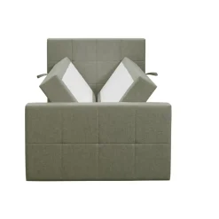 1-Persoons Boxsprings-Leen Bakker Boxspring met opbergruimte en voetbord Liv geblokt - groen - 120x200cm